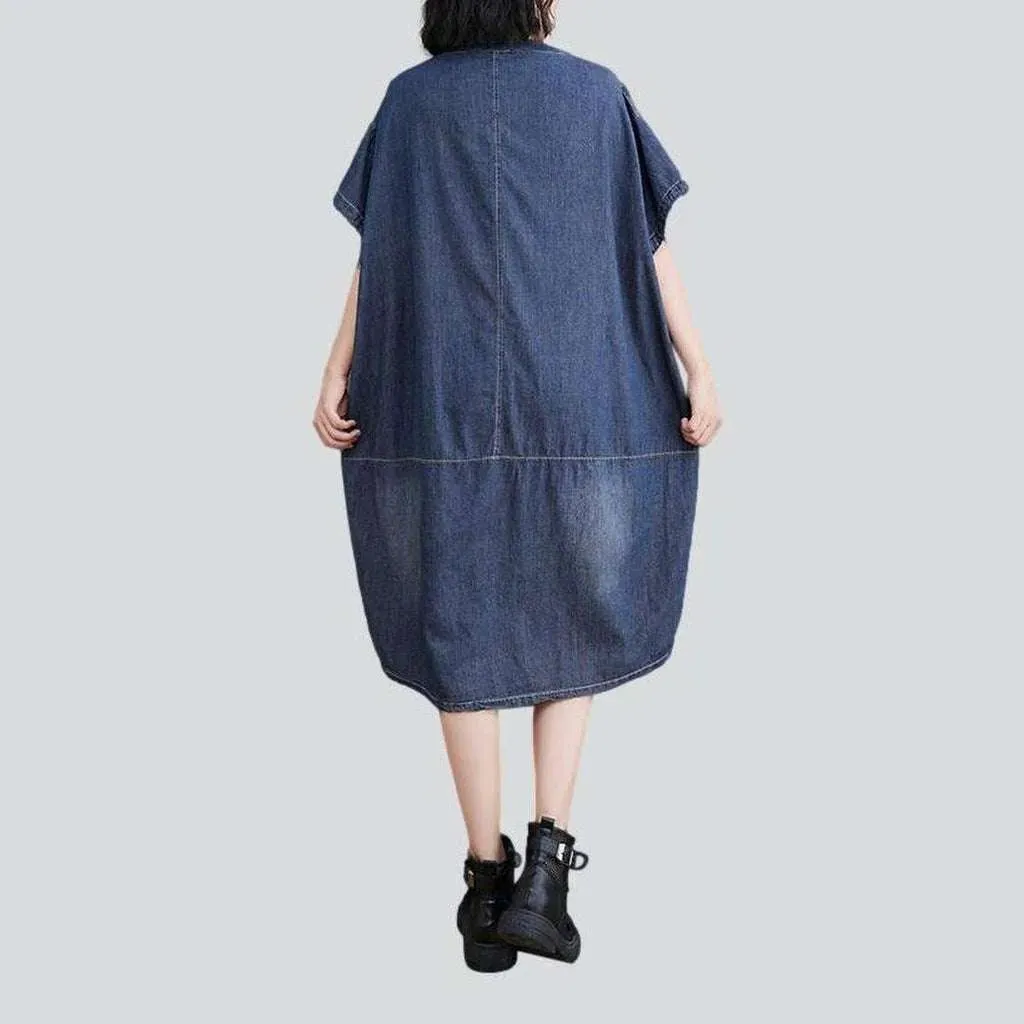 90s styled caftan jean dress