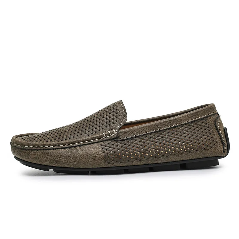 AlliLux Leather Slip-On Loafers