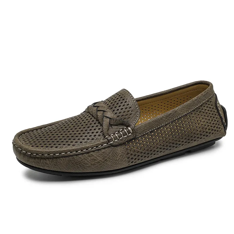 AlliLux Leather Slip-On Loafers