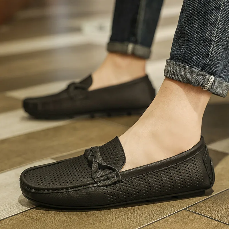 AlliLux Leather Slip-On Loafers