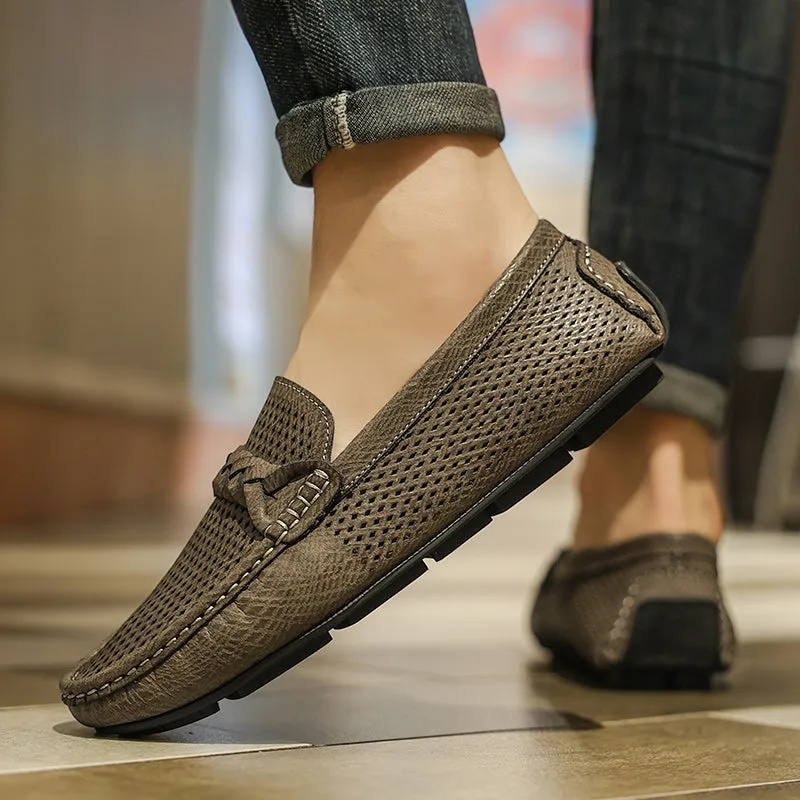 AlliLux Leather Slip-On Loafers