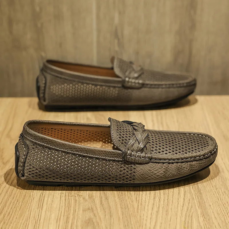 AlliLux Leather Slip-On Loafers