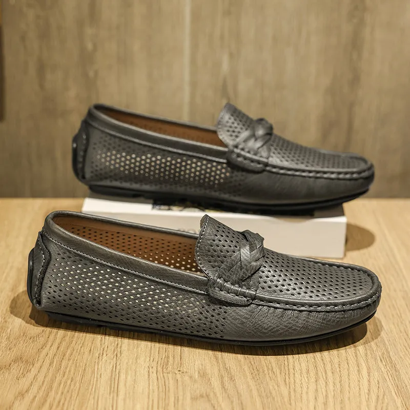 AlliLux Leather Slip-On Loafers