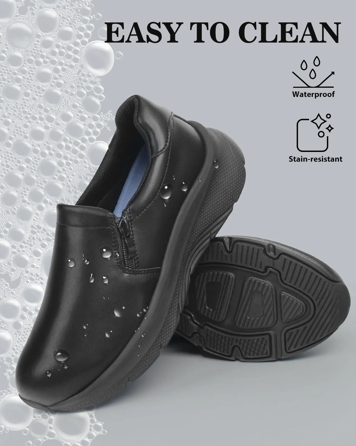 Arch Support Nurse Shoes-Caliva Black