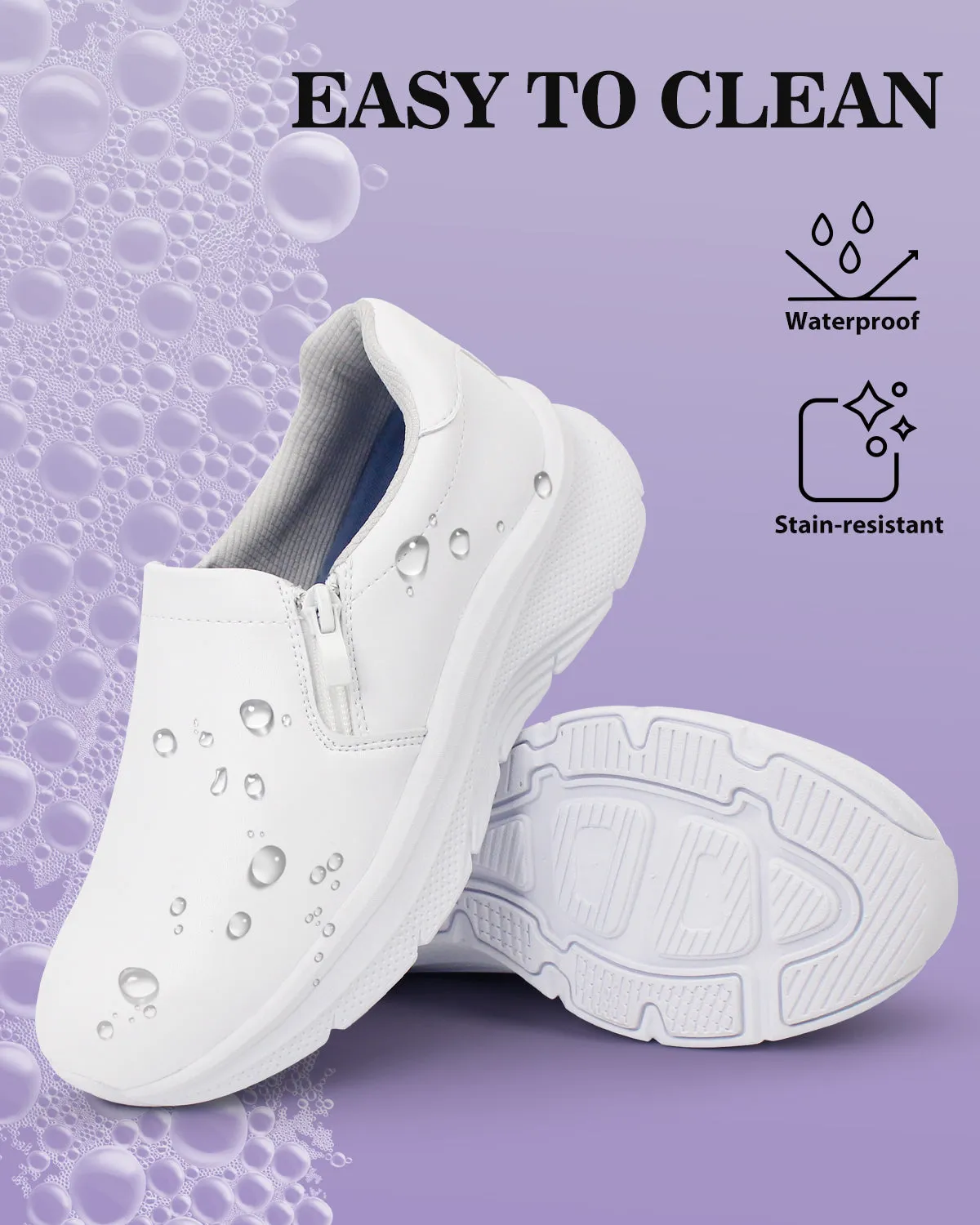 Arch Support Nurse Shoes-Caliva White