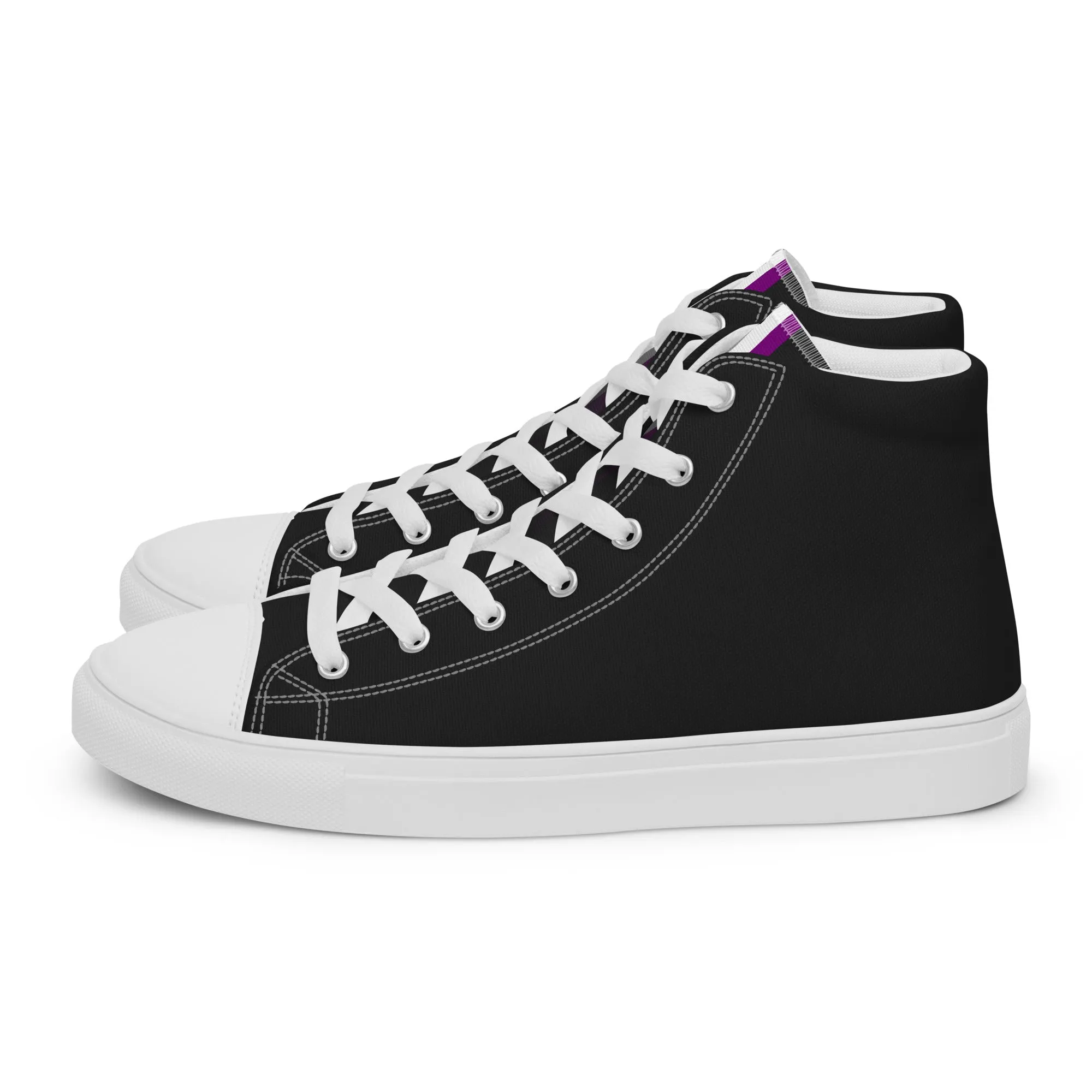 Asexual Pride Black High Top Trainers (female sizes)