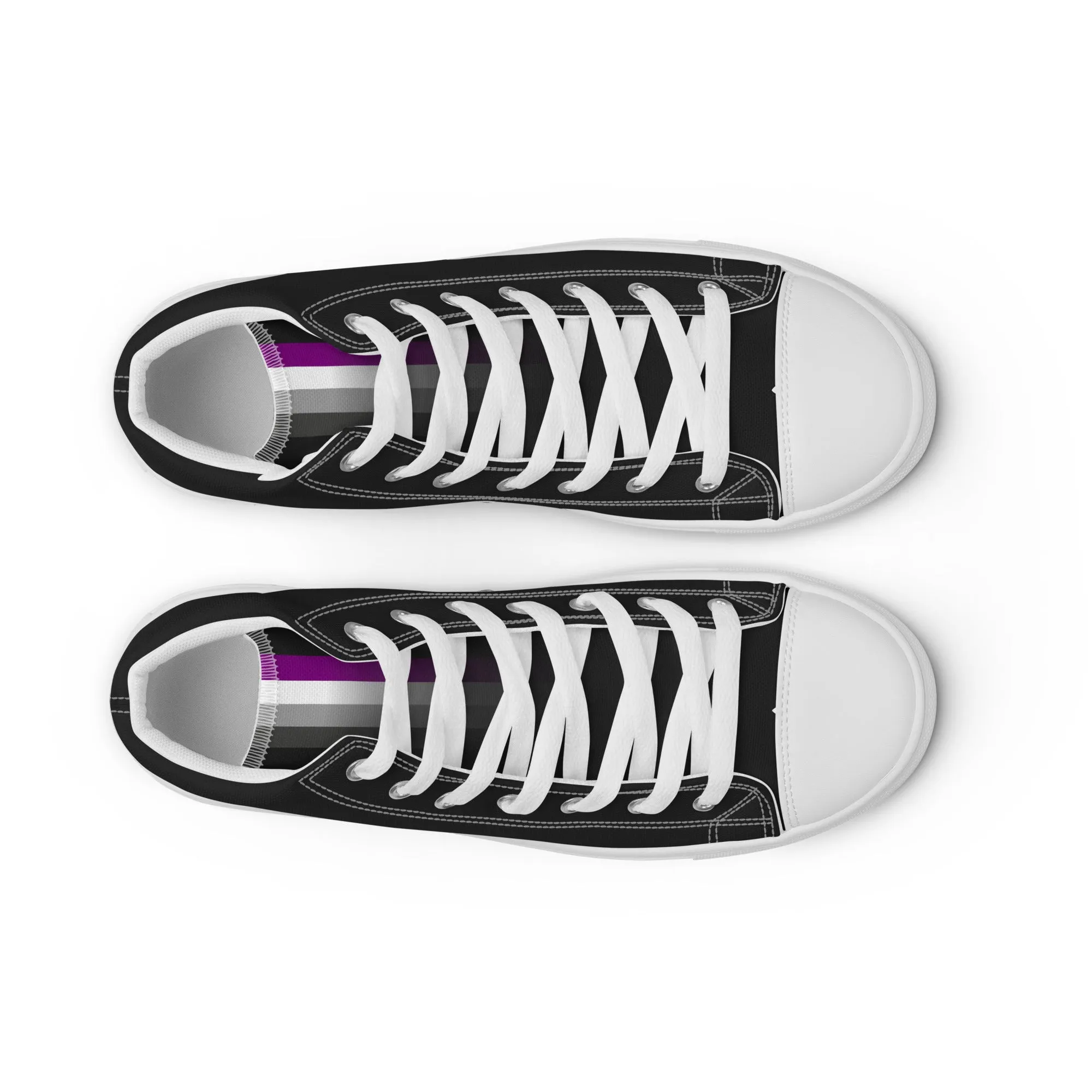 Asexual Pride Black High Top Trainers (female sizes)