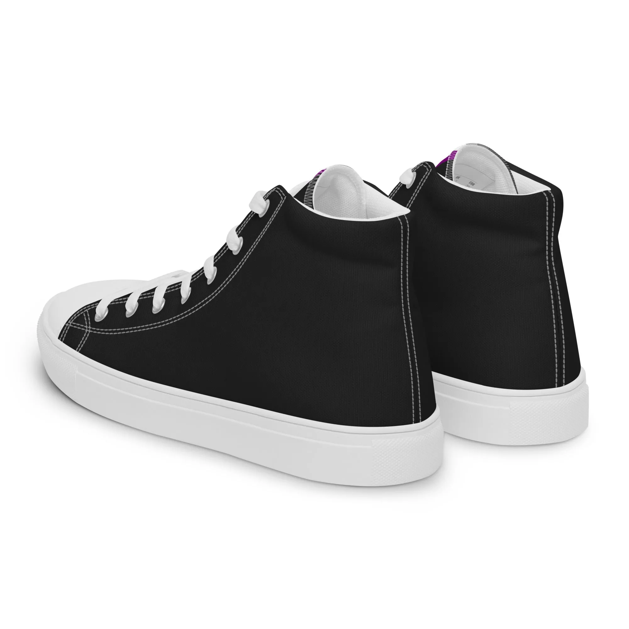 Asexual Pride Black High Top Trainers (female sizes)