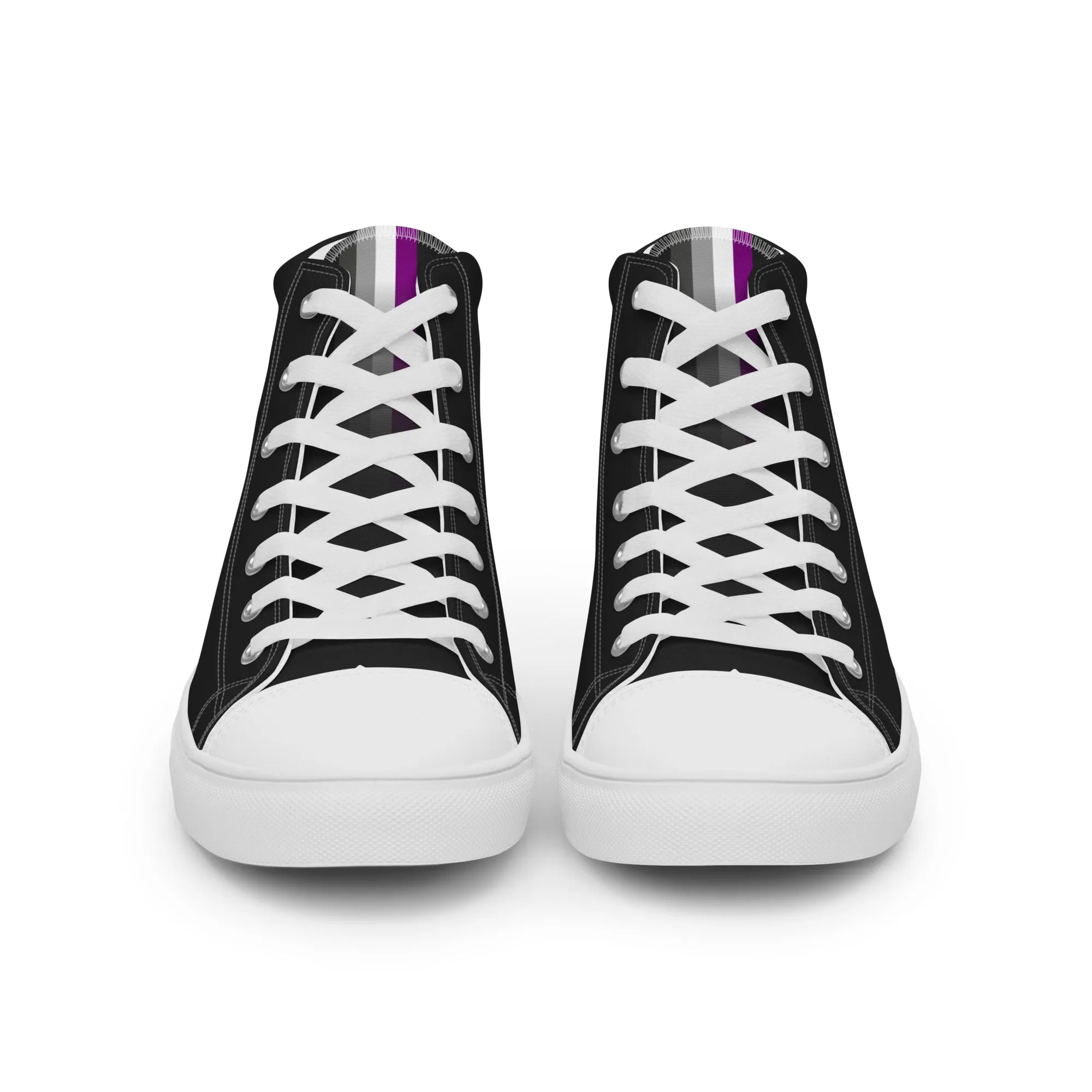 Asexual Pride Black High Top Trainers (female sizes)