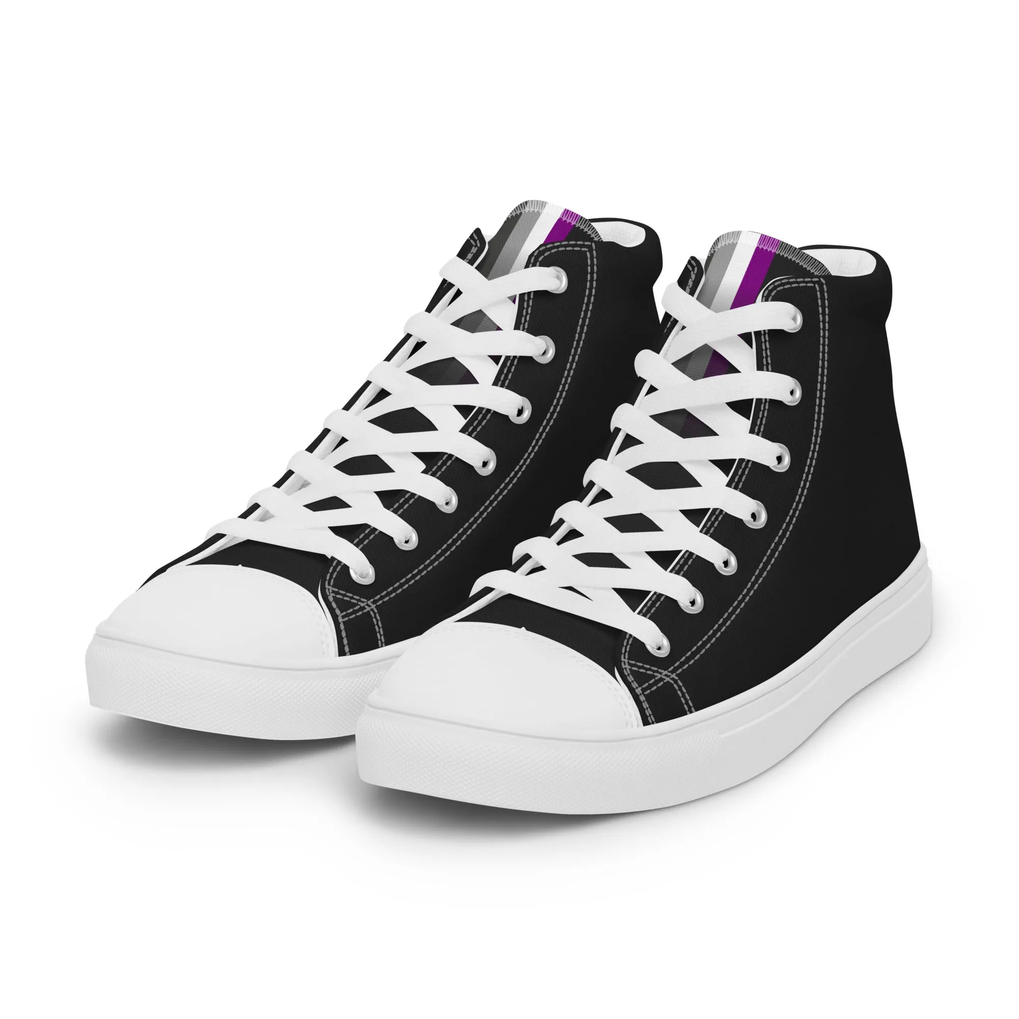 Asexual Pride Black High Top Trainers (female sizes)