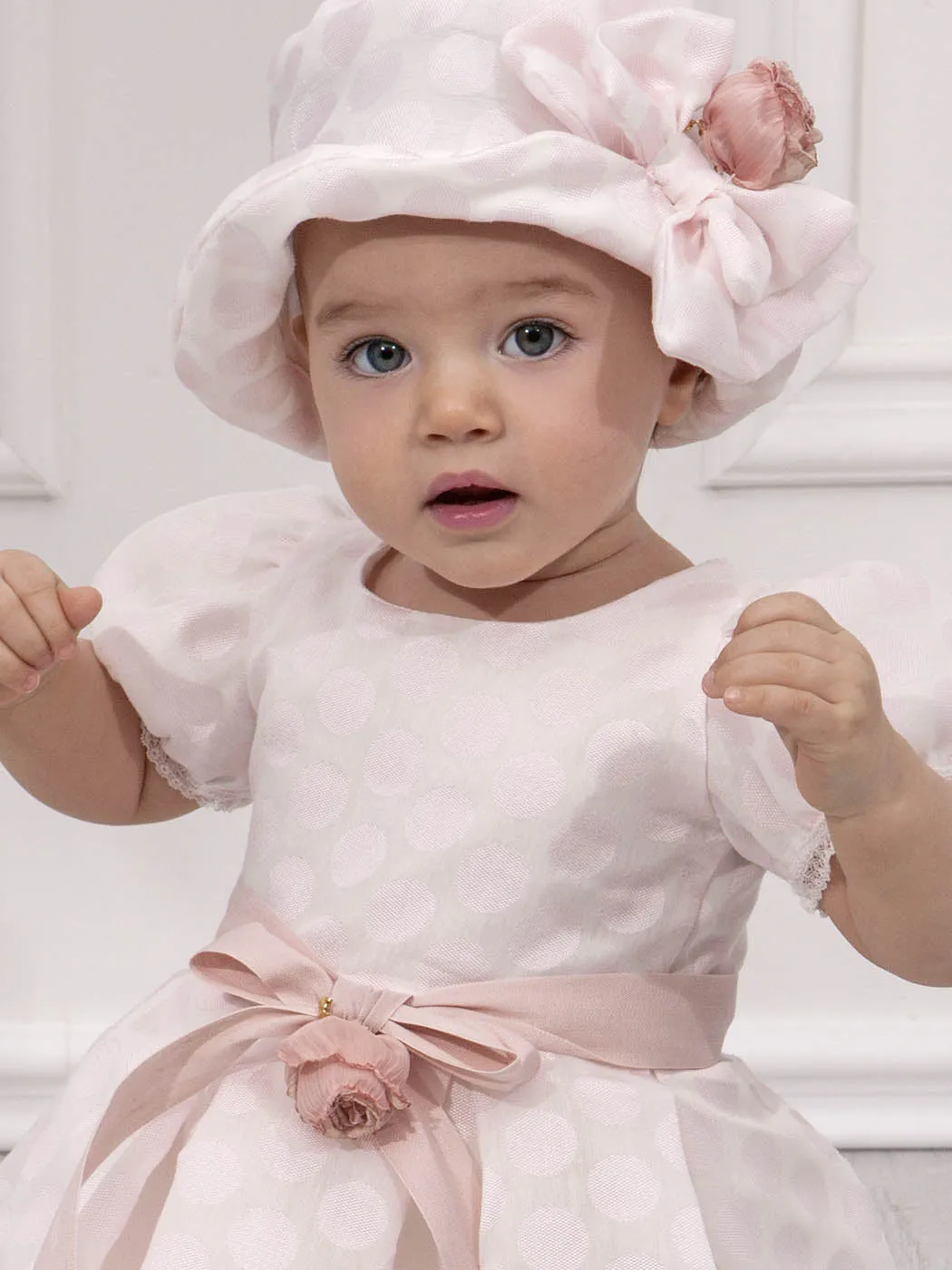 Baby's dress with big dots - COLLETE White