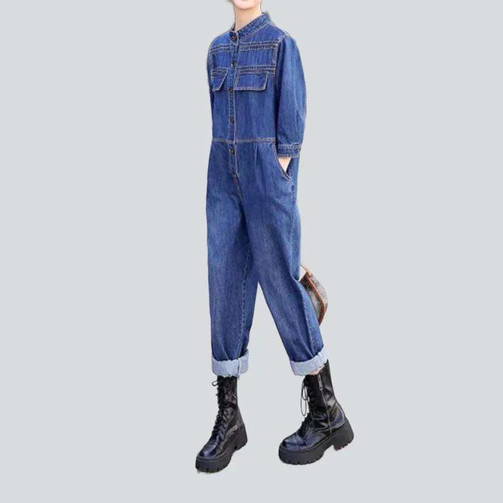 Baggy women's jean jumpsuit