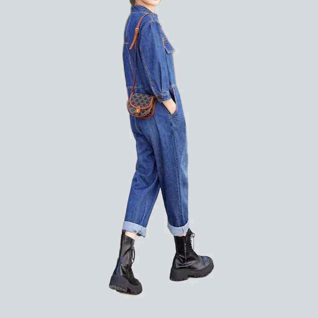 Baggy women's jean jumpsuit