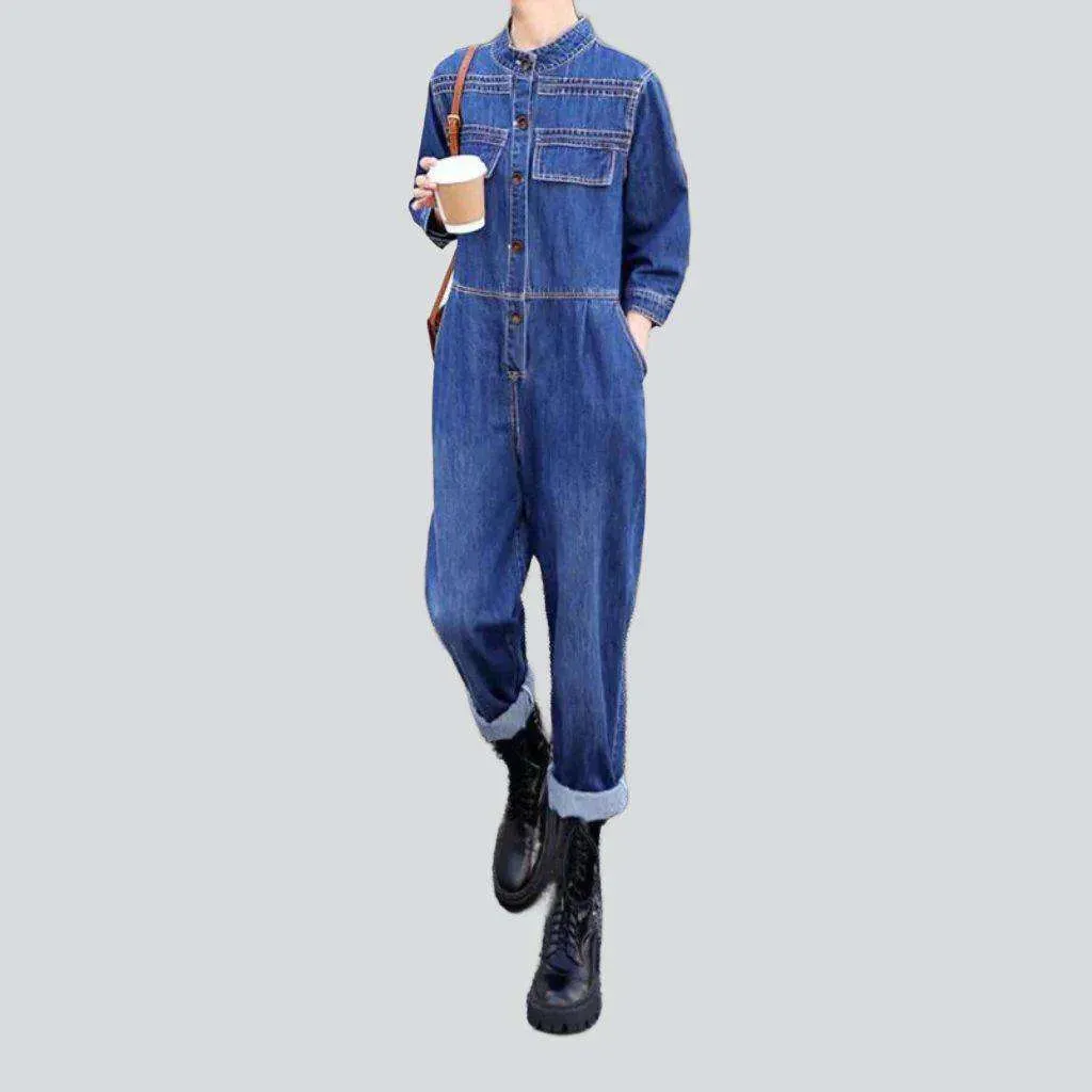 Baggy women's jean jumpsuit