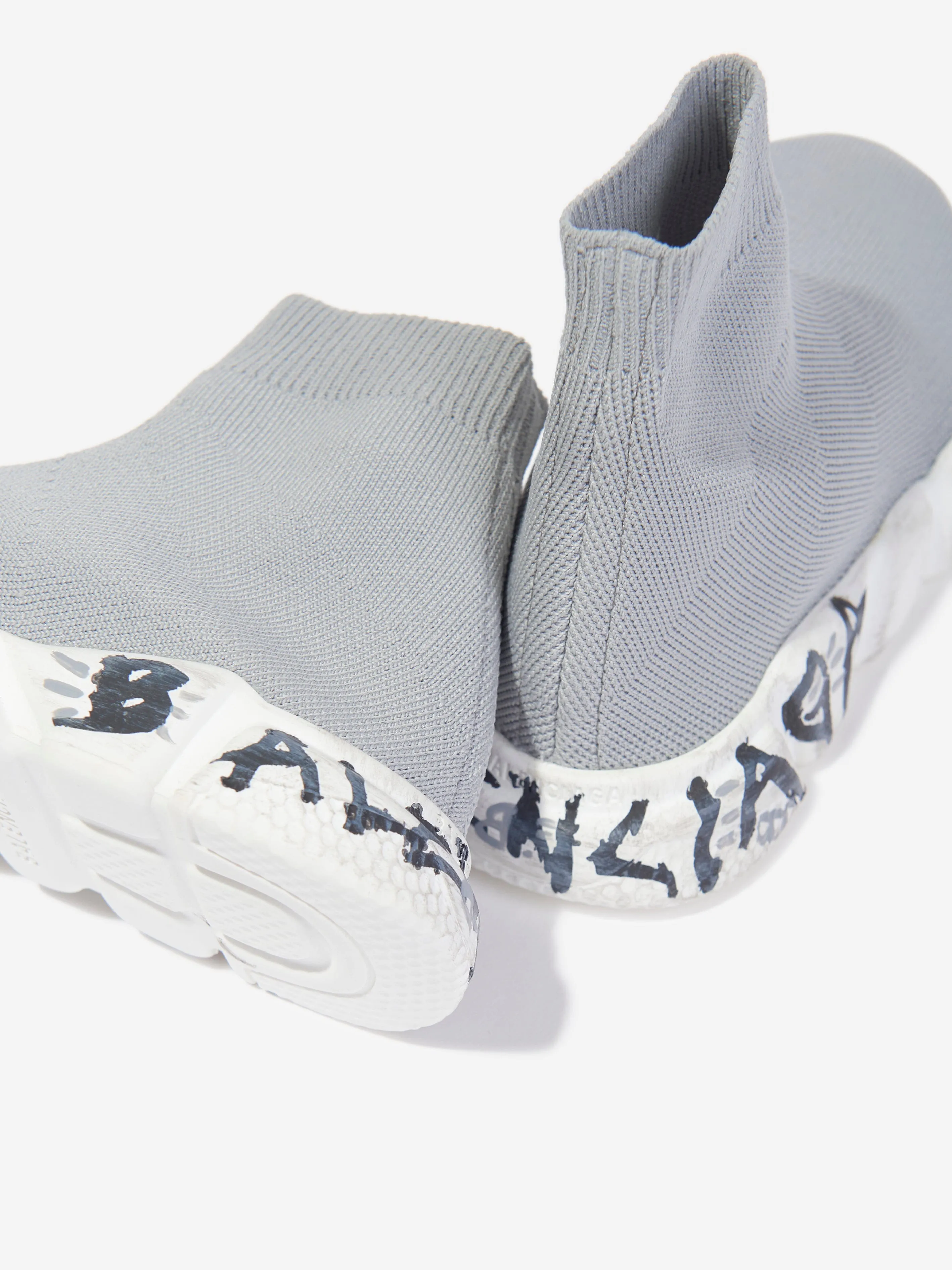 Balenciaga Kids Sole Graffiti Speed Trainers in Grey