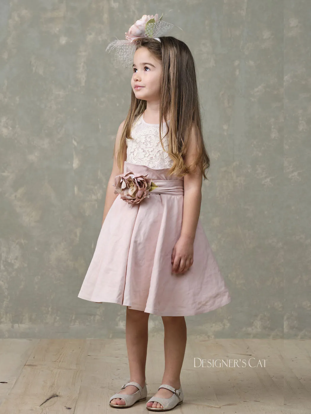 Baptism Evase Dress for girl- pink