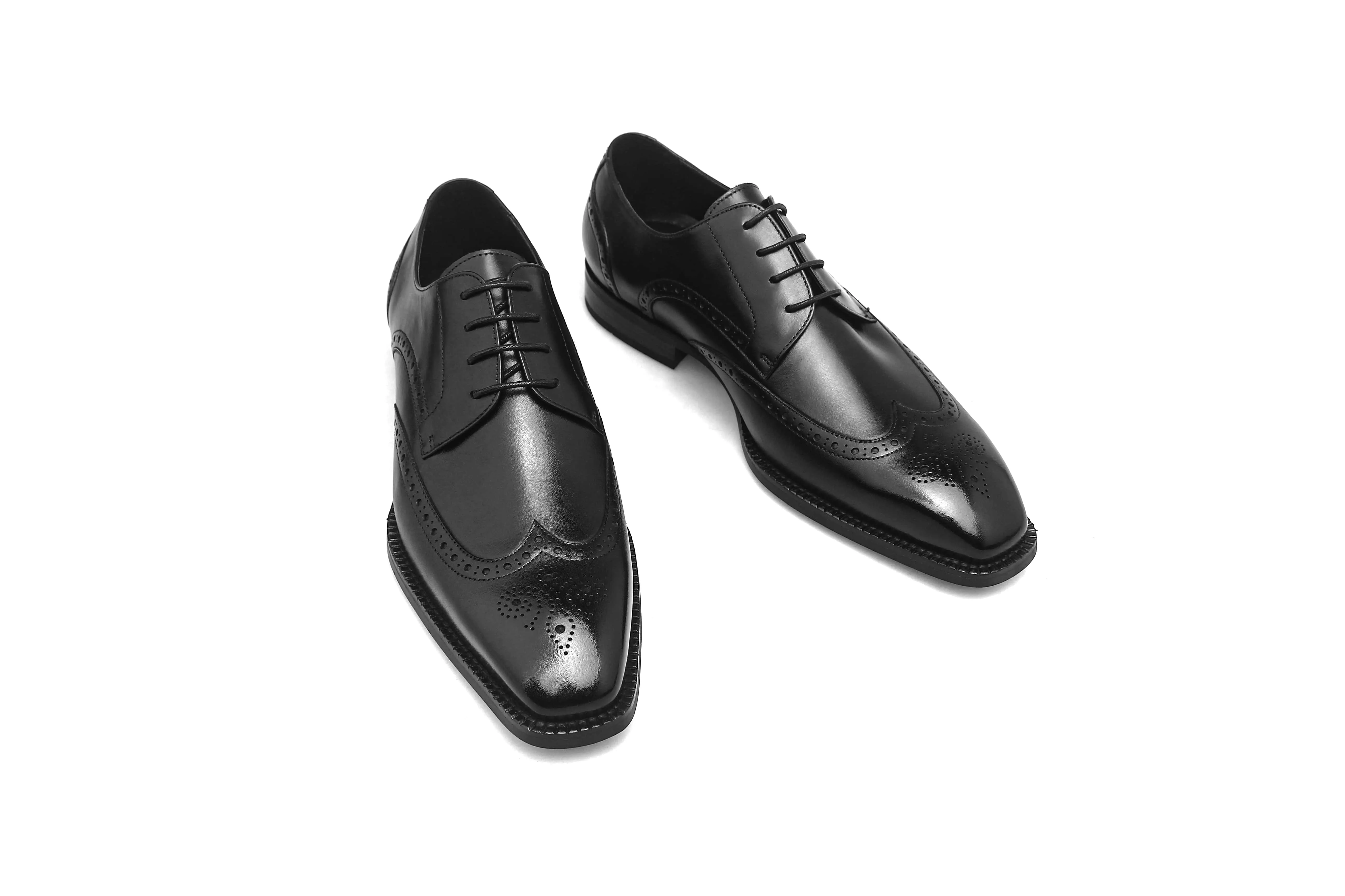 Black Brogue Derby Shoes.