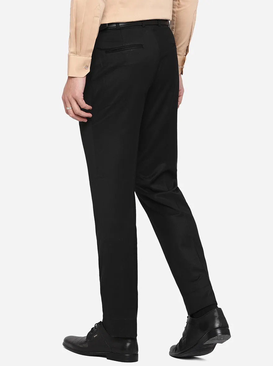 Black Solid Classic Fit Formal Trouser | JadeBlue