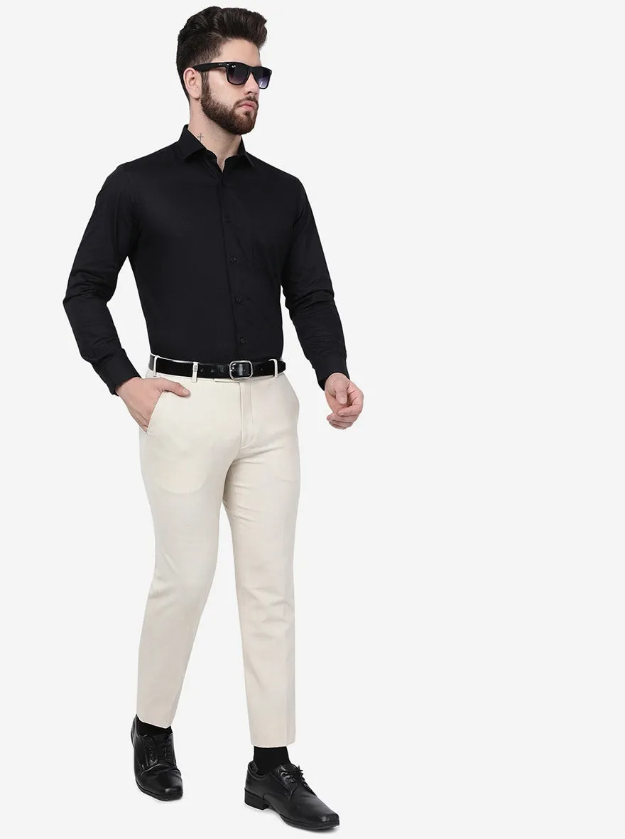 Black Striped Slim Fit Formal Shirt | Greenfibre