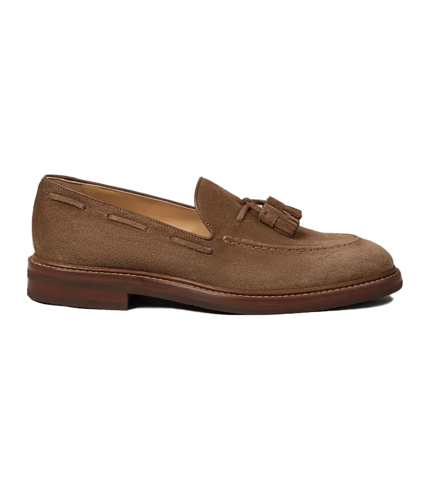 BRUNELLO CUCINELLI Chestnut Suede Tassel Loafer