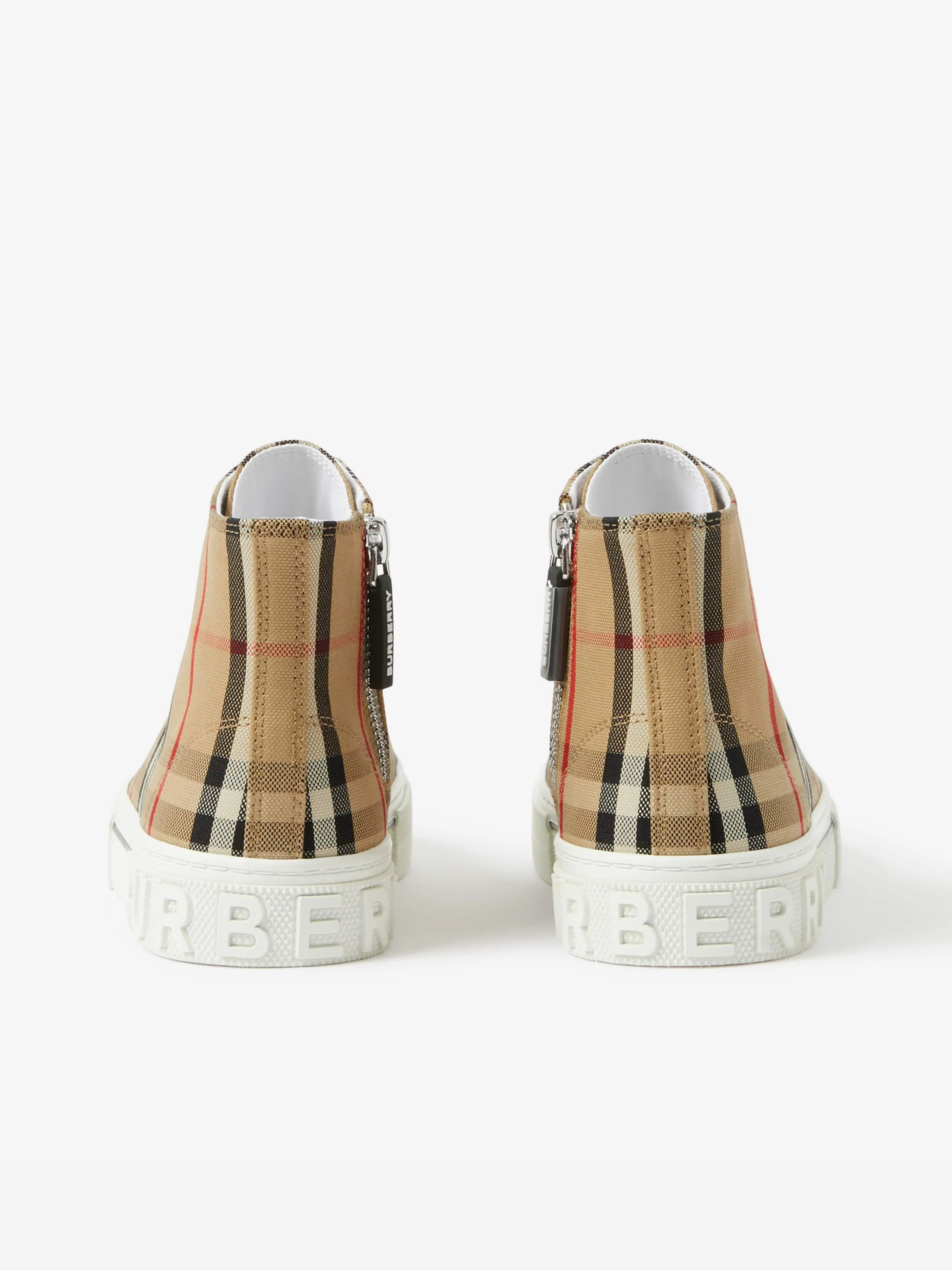 Burberry Kids New Mini Jack High Top Trainers in Beige