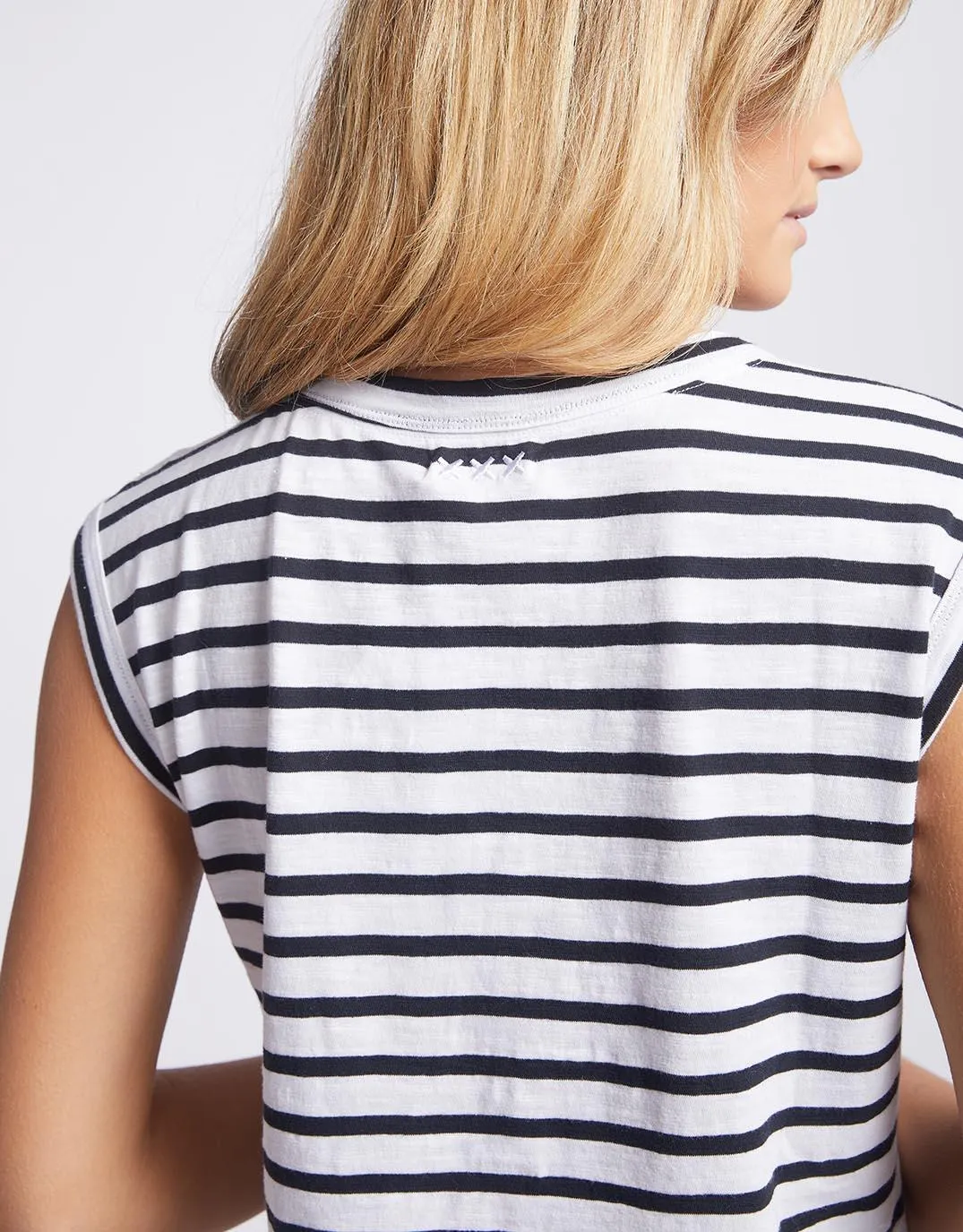 Cali Tank Top - Black/White Stripe