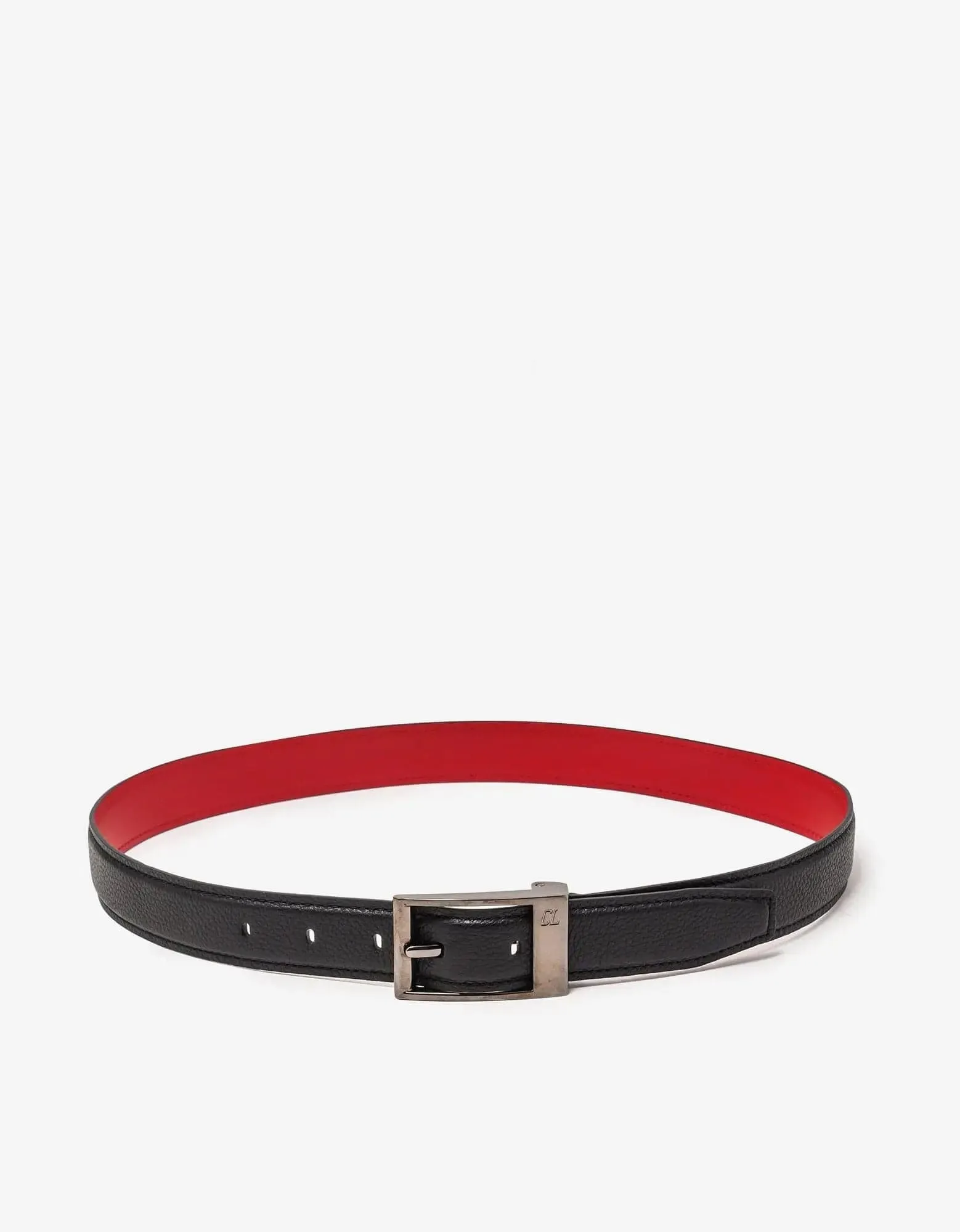 Christian Louboutin Bizbelt Empire Leather Black Belt -