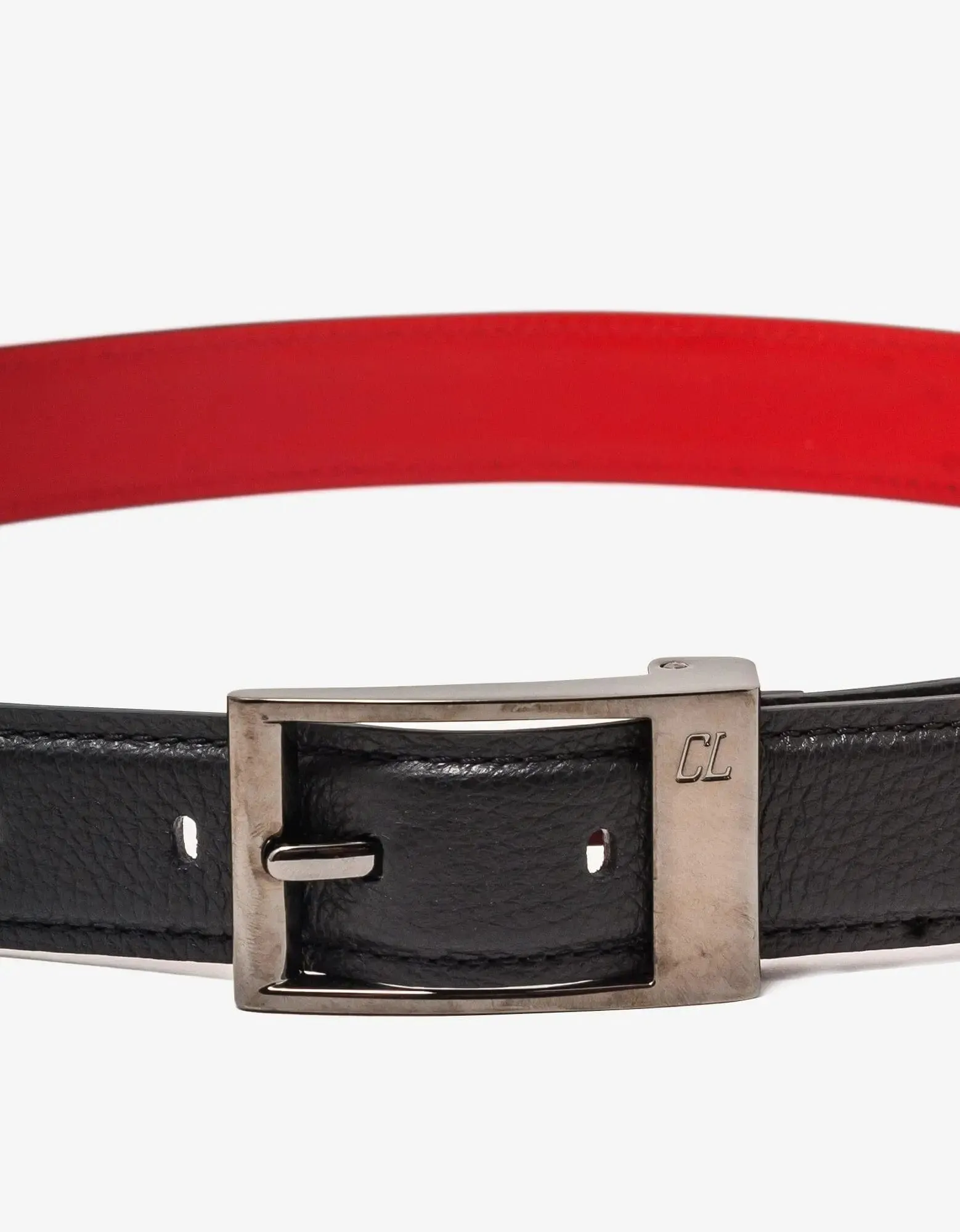 Christian Louboutin Bizbelt Empire Leather Black Belt -