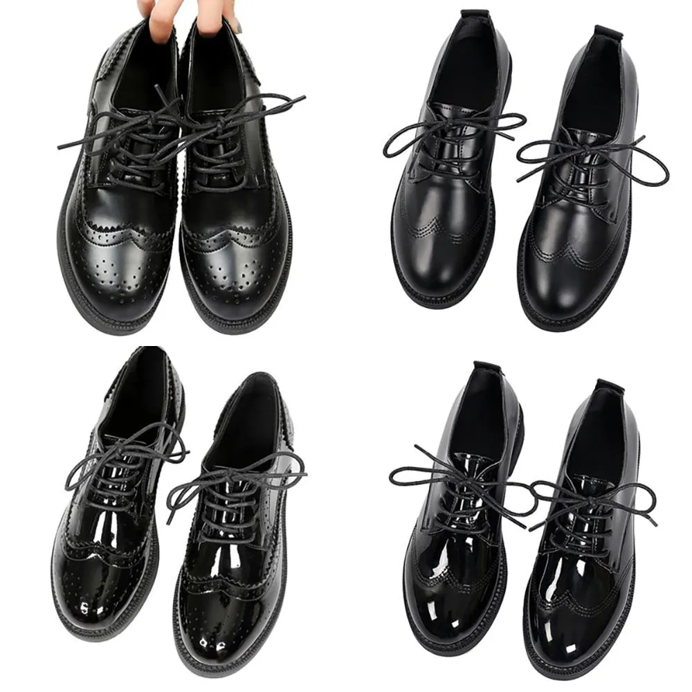 Classic Style Shiny Black Oxford Flat Shoes