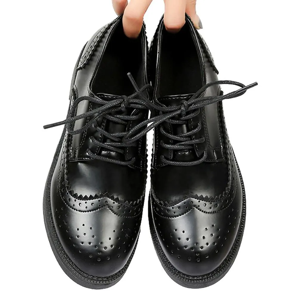 Classic Style Shiny Black Oxford Flat Shoes