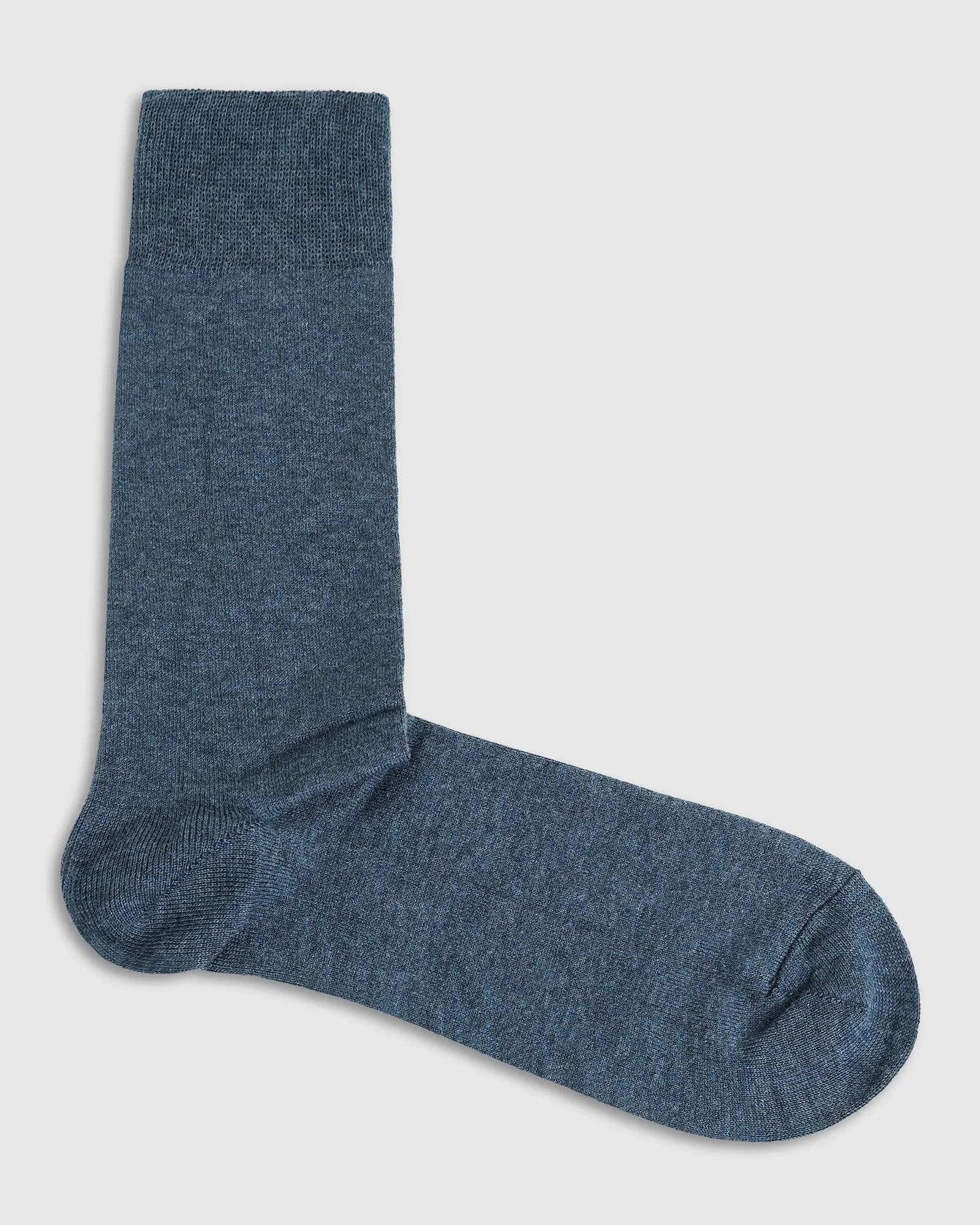 Cotton Dusk Blue Solid Socks - Raylly