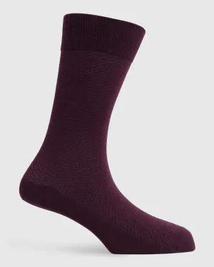 Cotton Maroon Textured Socks - Rexburg