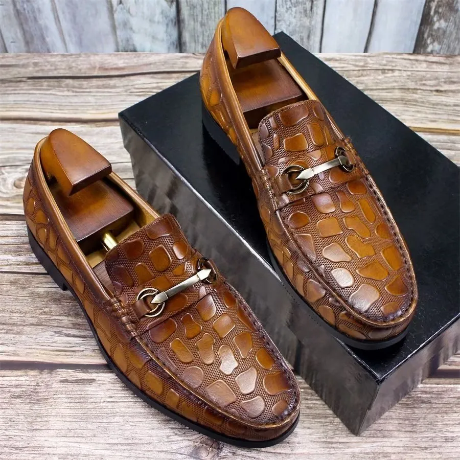 Exotic CrocLeather Stylish Slip On Loafers