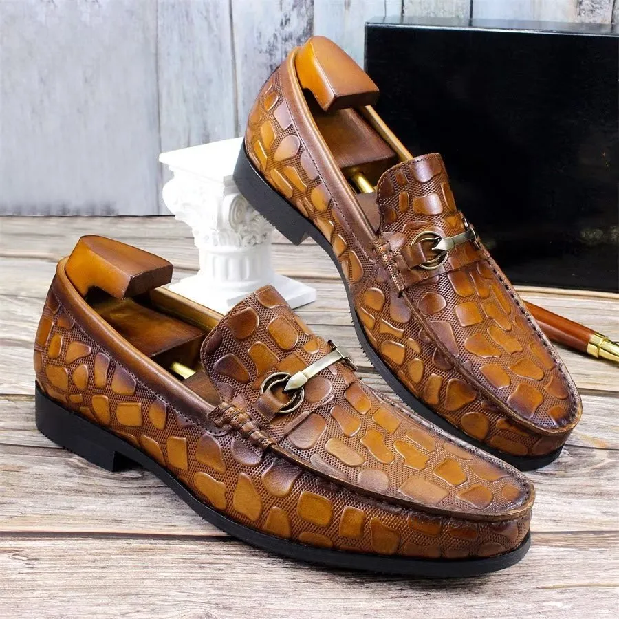 Exotic CrocLeather Stylish Slip On Loafers