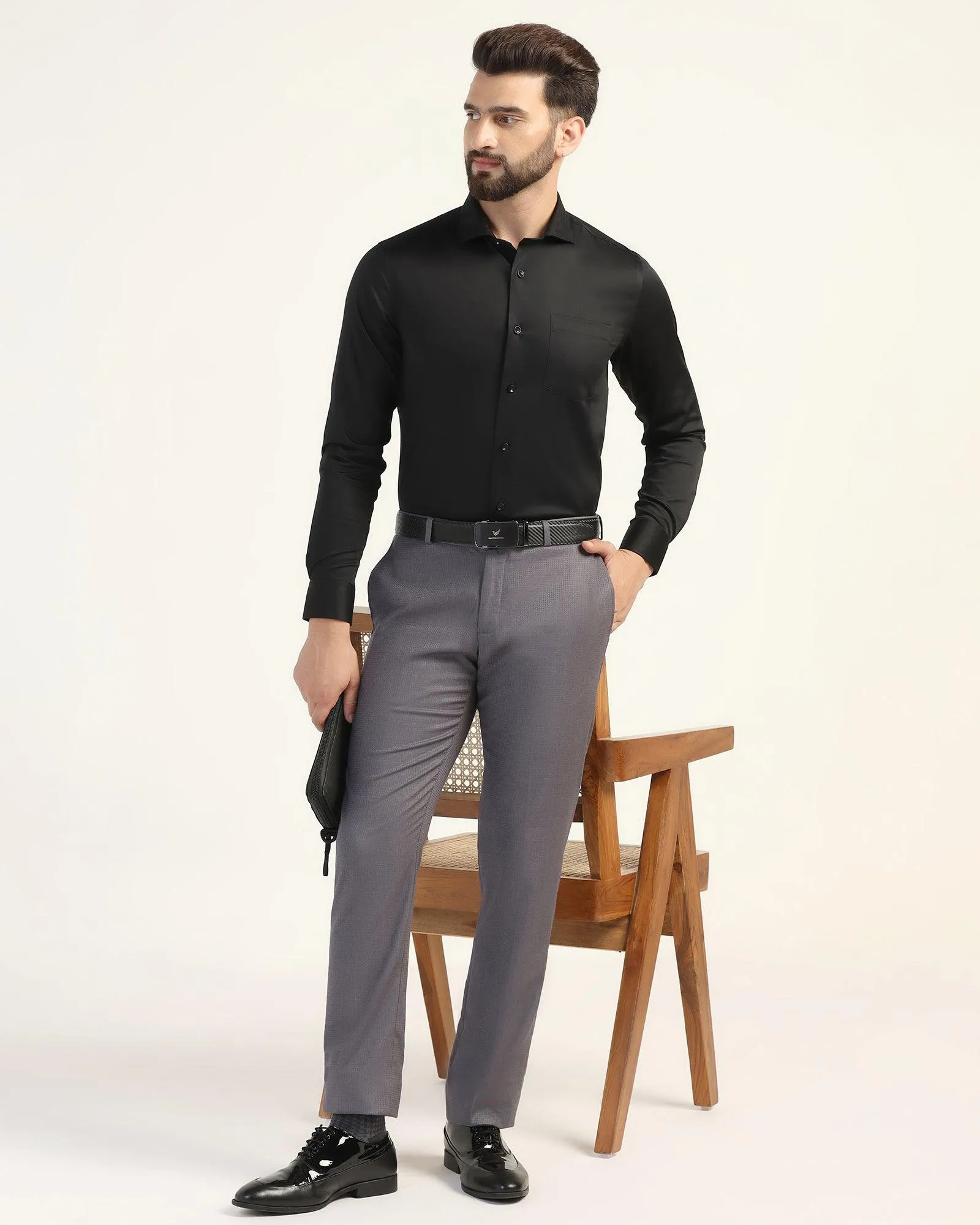 Formal Black Solid Shirt - Fusion