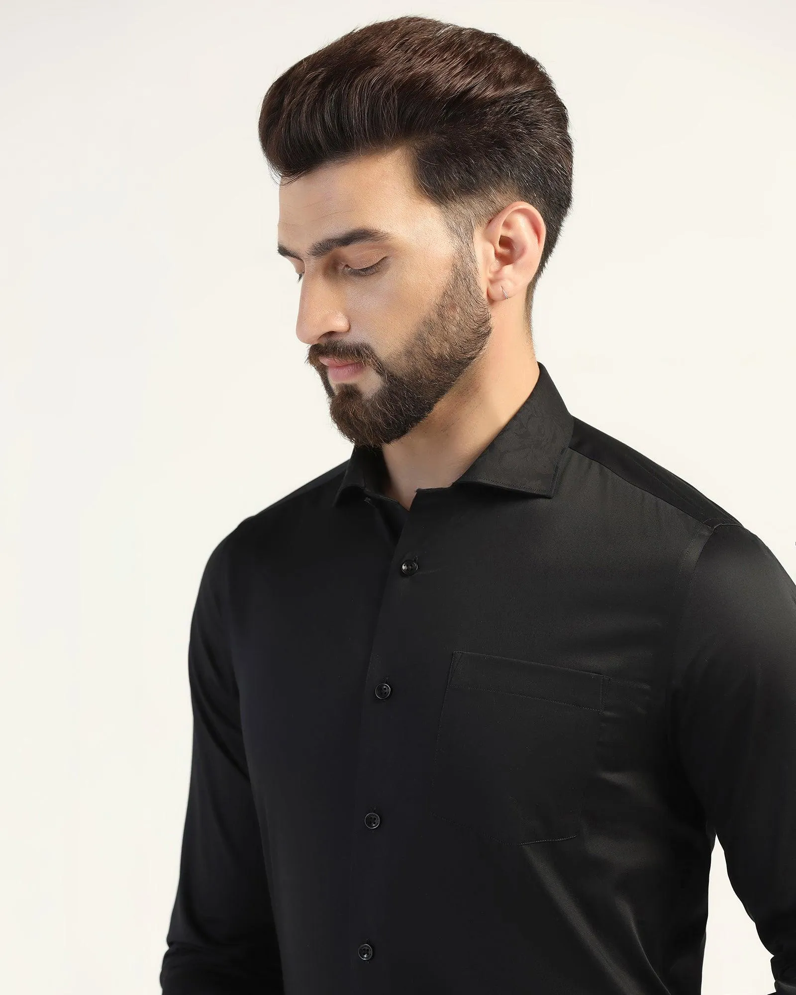 Formal Black Solid Shirt - Fusion