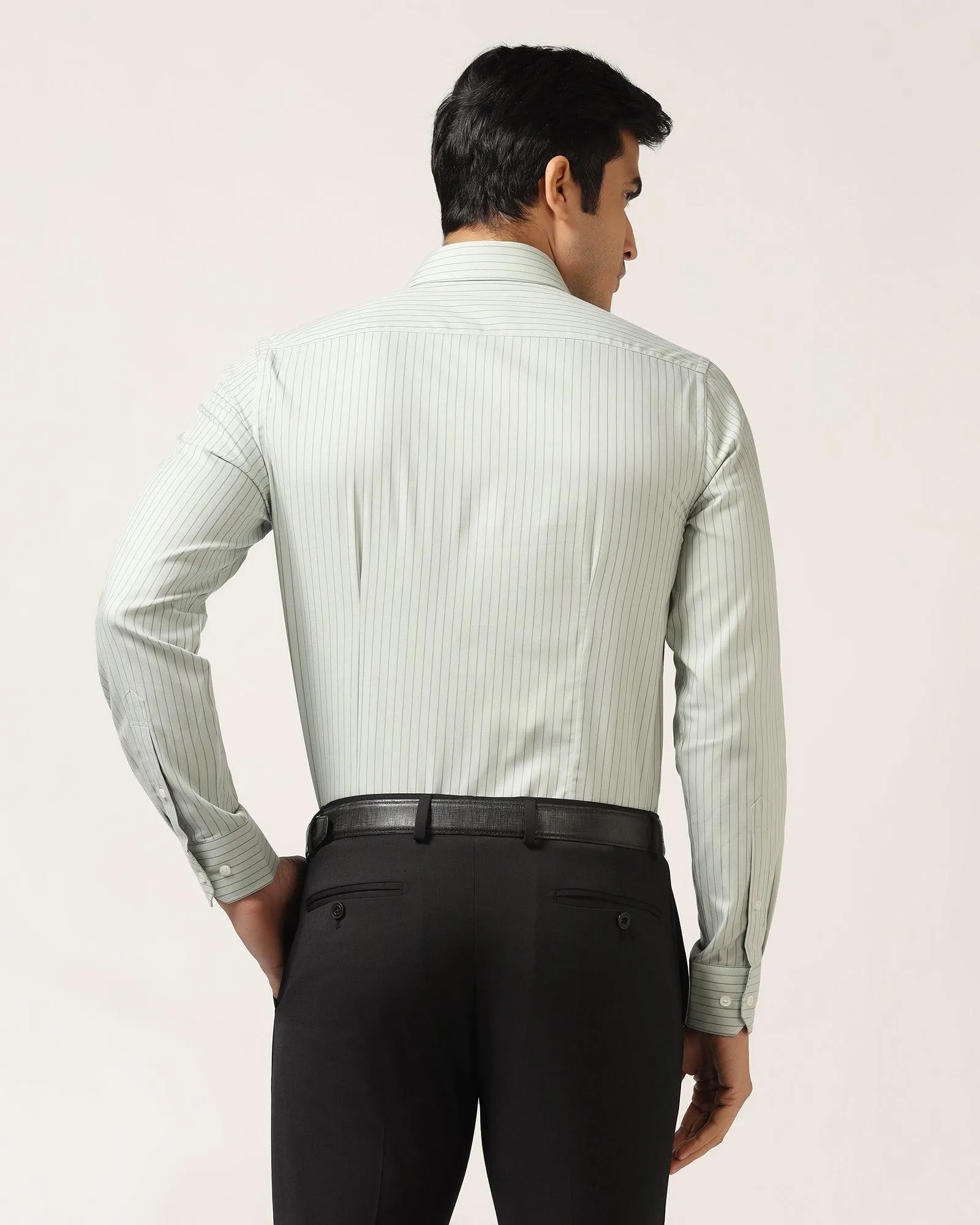 Formal Green Striped Shirt - Lit