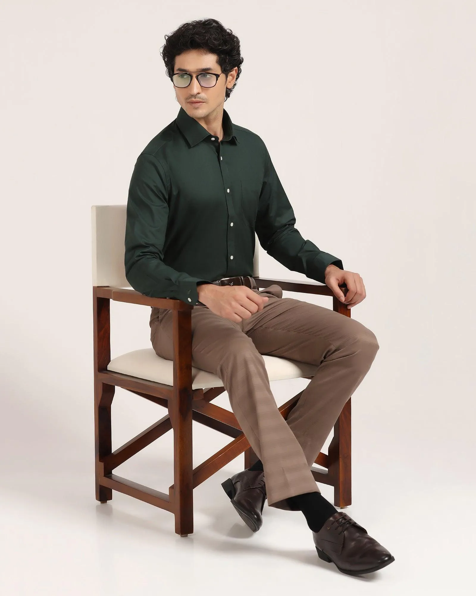 Formal Olive Solid Shirt - Vetro