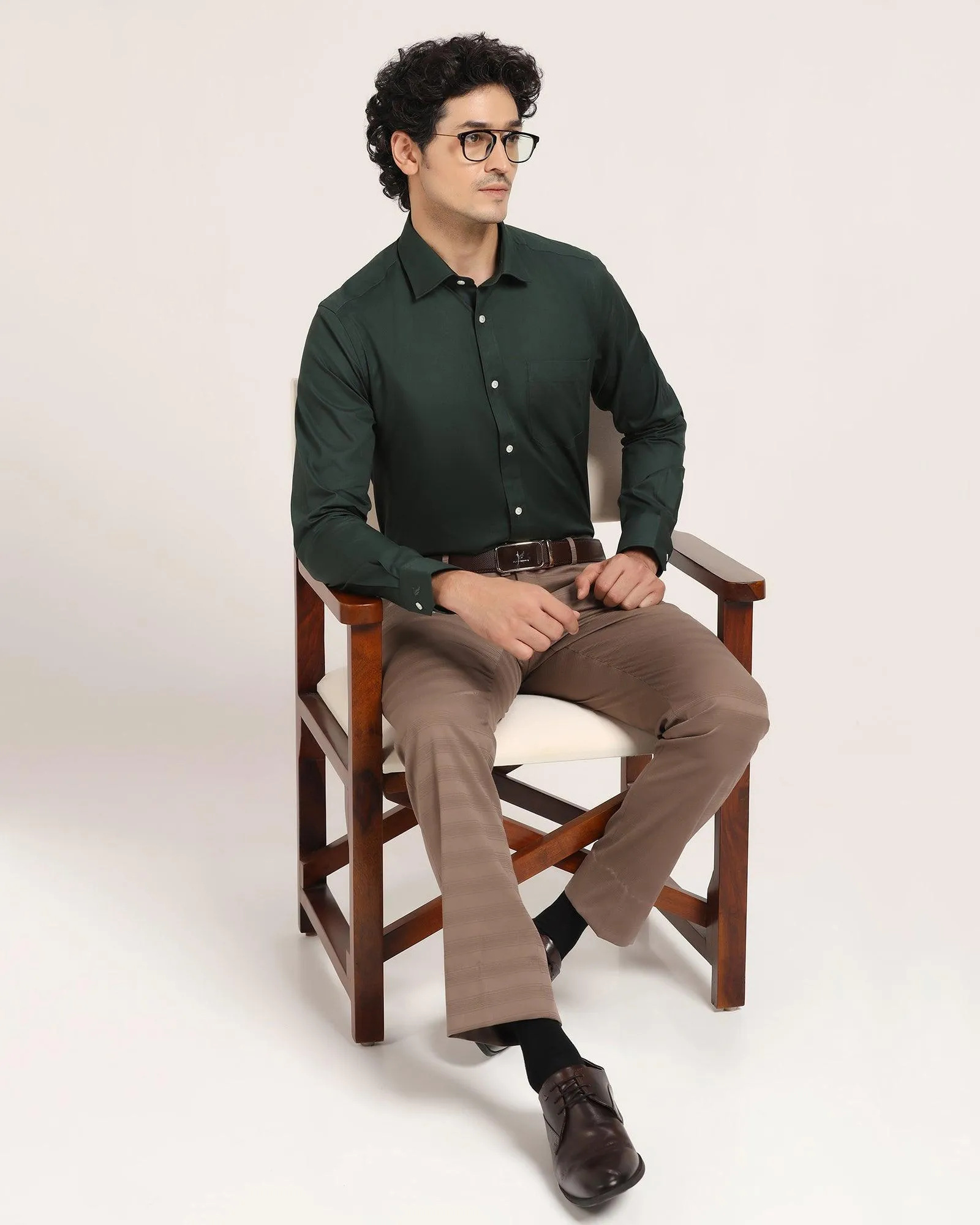 Formal Olive Solid Shirt - Vetro