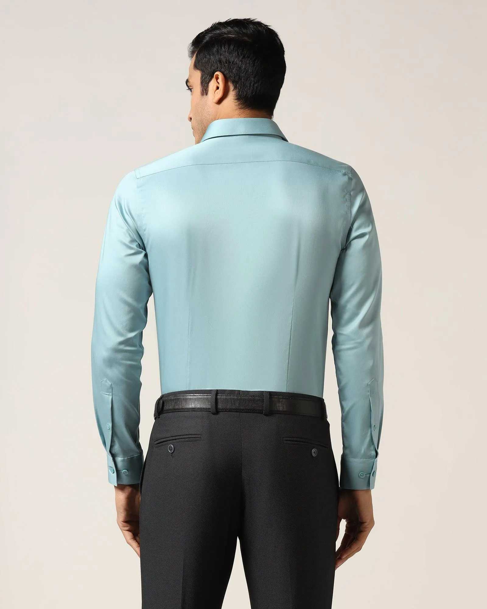 Formal Teal Solid Shirt - Gusto