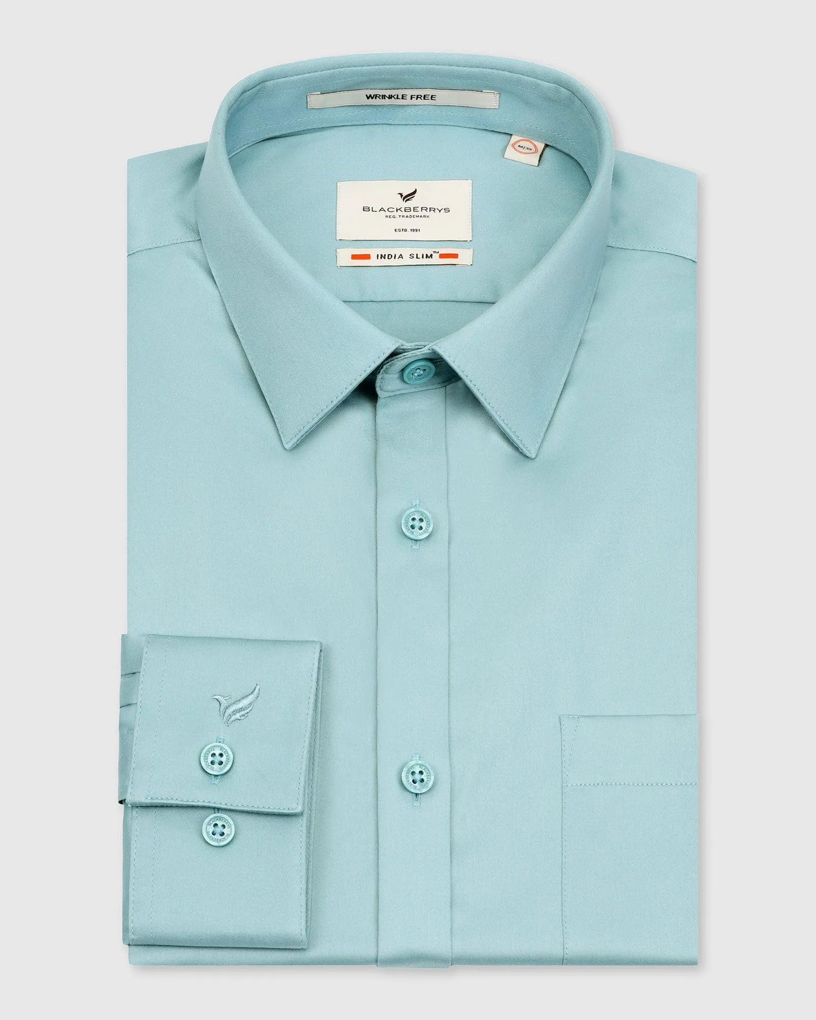 Formal Teal Solid Shirt - Gusto