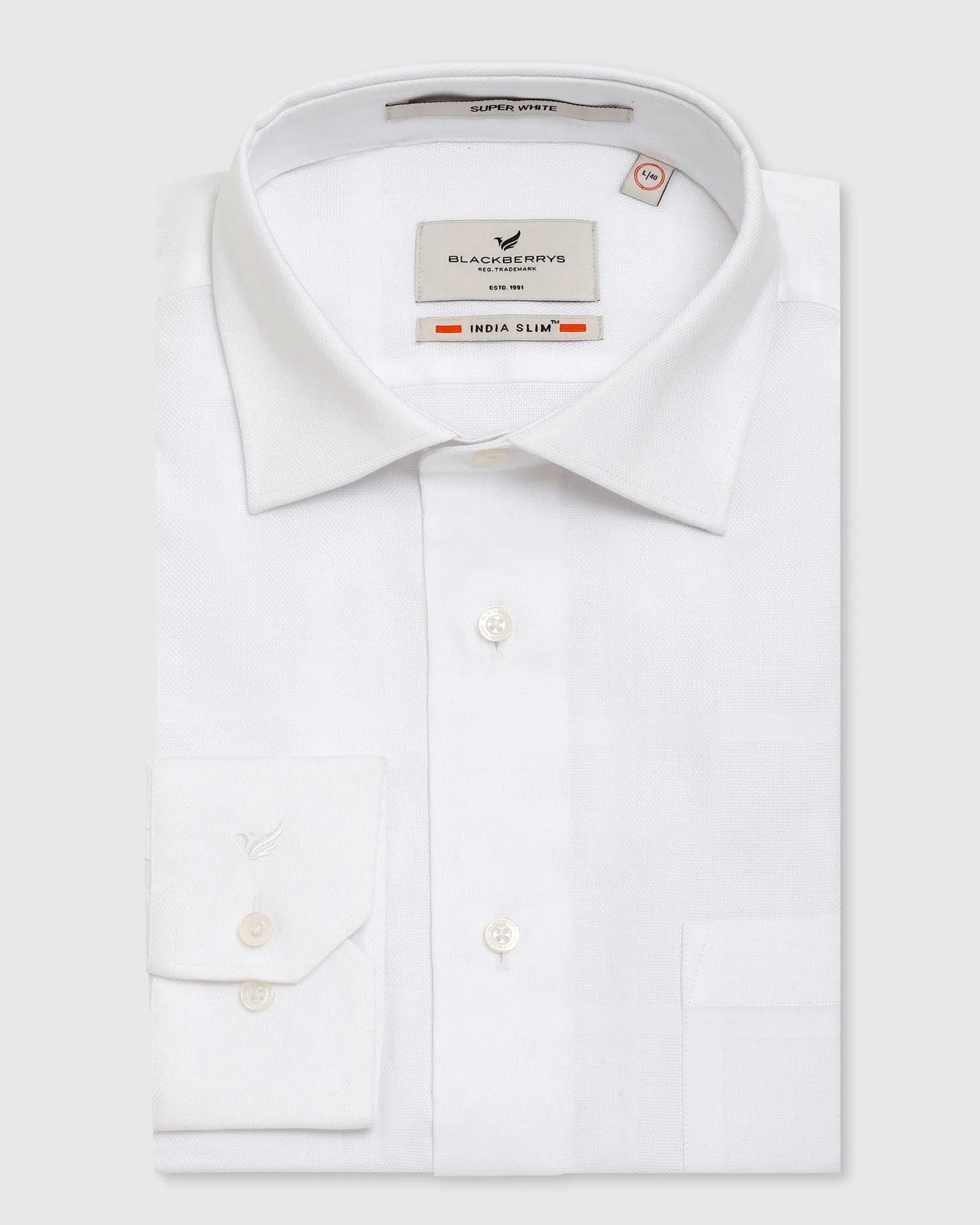 Formal White Check Shirt - Rayo