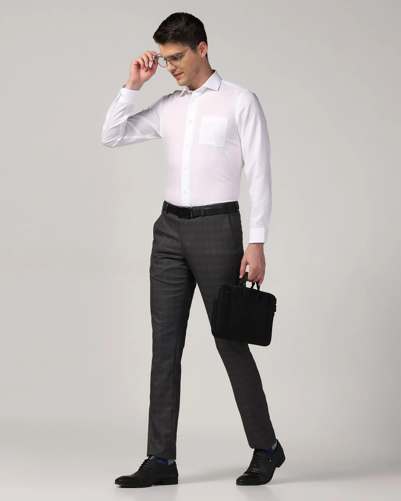 Formal White Textured Shirt - Tevin