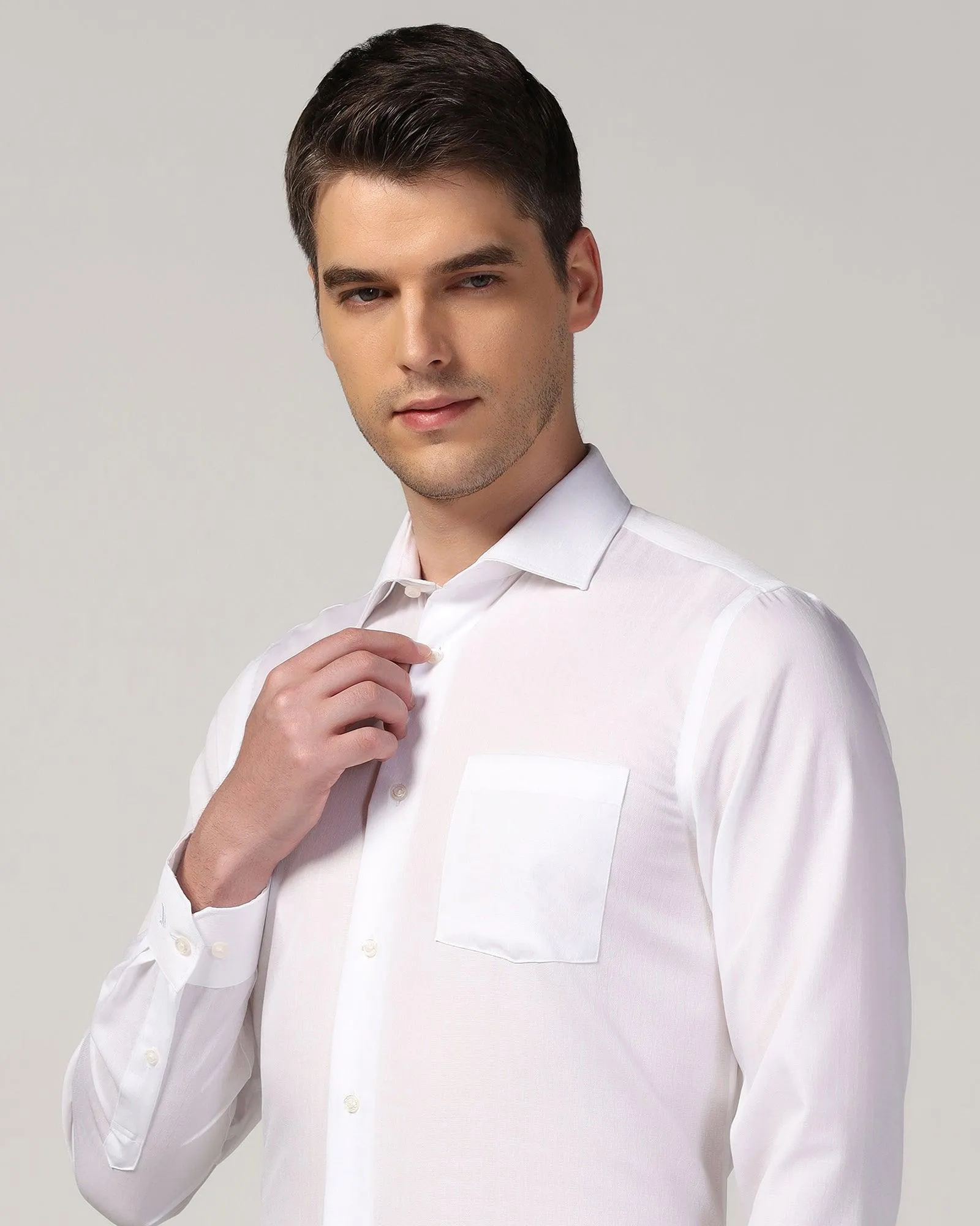 Formal White Textured Shirt - Tevin