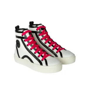 Furla Women's Binding High Top Sneaker T.20 - Talco, Nero and Fuxia