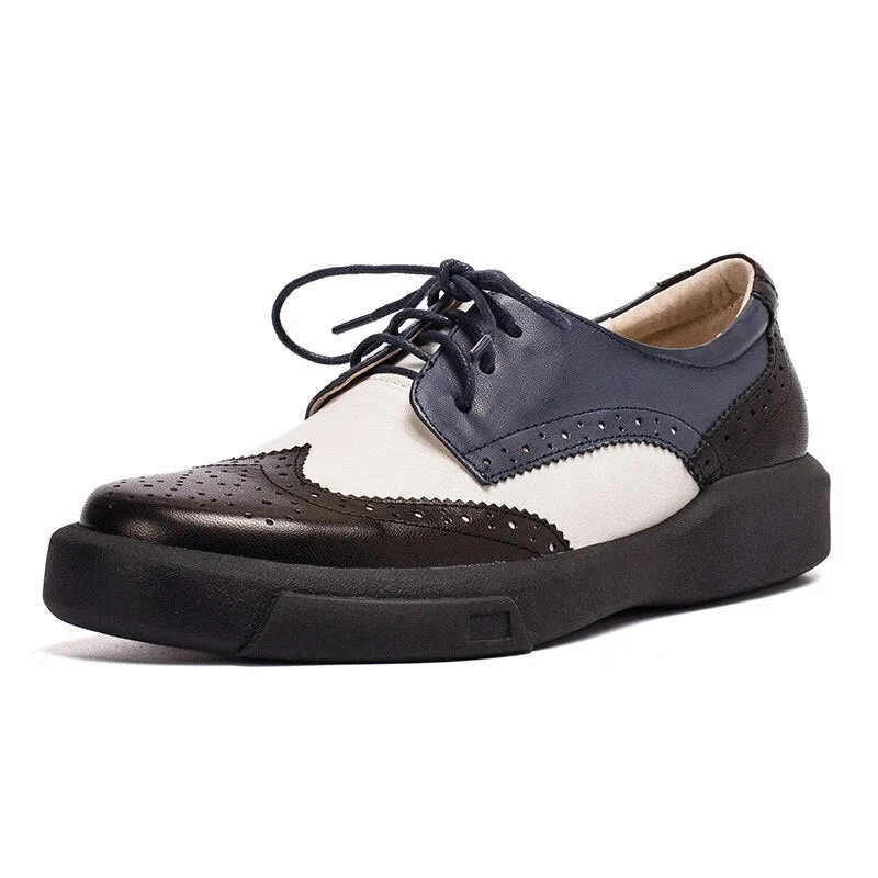 Gina - Women's Genuine Leather Casual Oxford Shoes with Anti-skid Rubber Sole