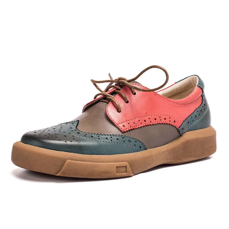 Gina - Women's Genuine Leather Casual Oxford Shoes with Anti-skid Rubber Sole