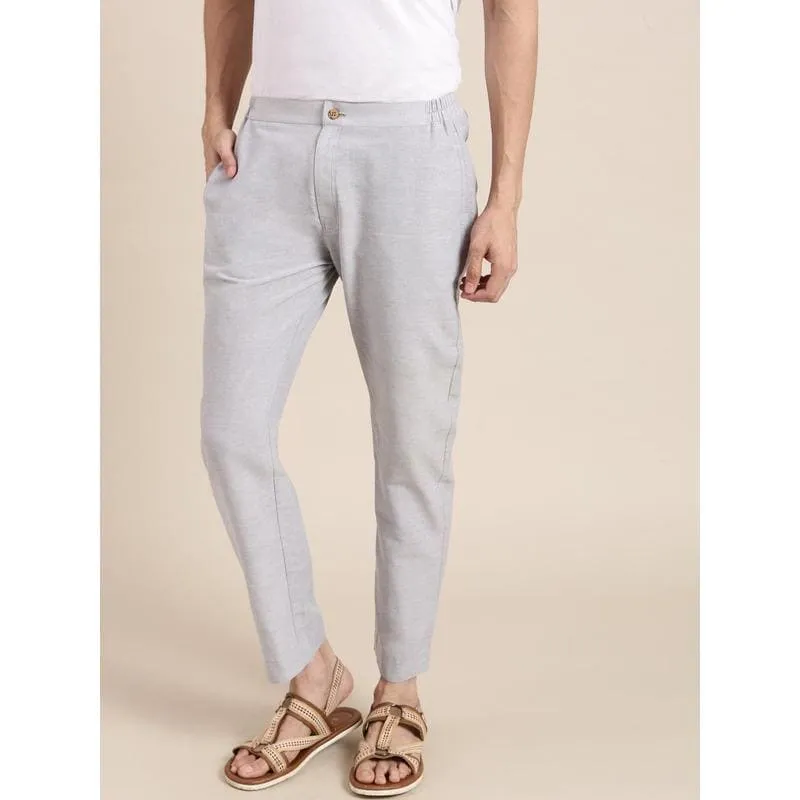 Grey Khadi Men Trousers Pant