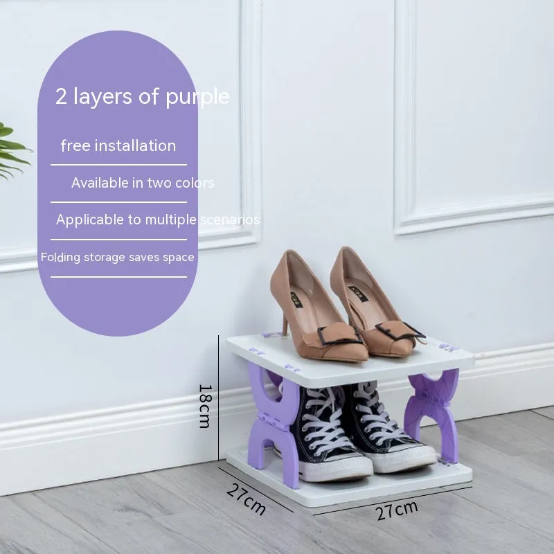 Household Simple Shoe Rack Folding Multi-layer Door