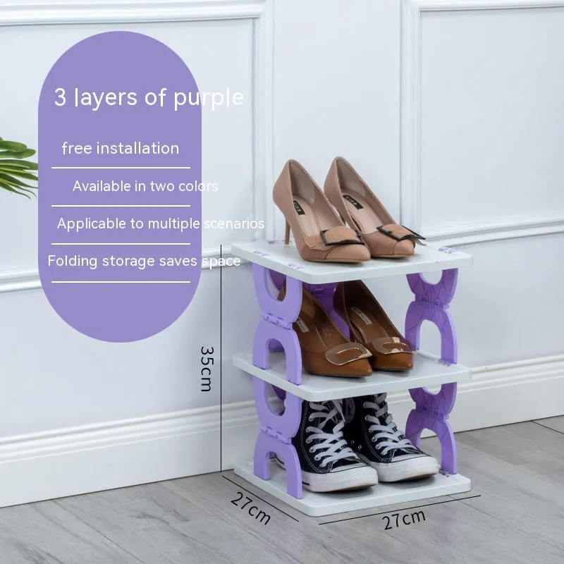 Household Simple Shoe Rack Folding Multi-layer Door